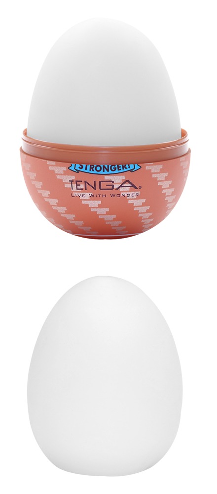 Tenga Egg Stronger «Spiral» hard boiled, disposable masturbator with stimulating structure (spiral ribs)